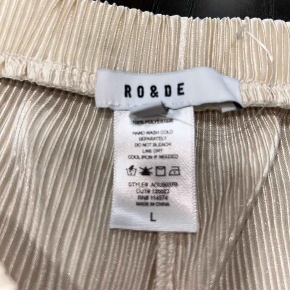 NWOT anthropology RO&DE Casual Plisse pants, wide leg pleated woman’s La… - Picture 7 of 7